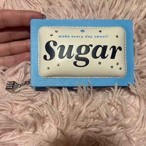 Kate Spade Coffee Break 3D Sugar Packet Small Card Holder Cream Multi NWT